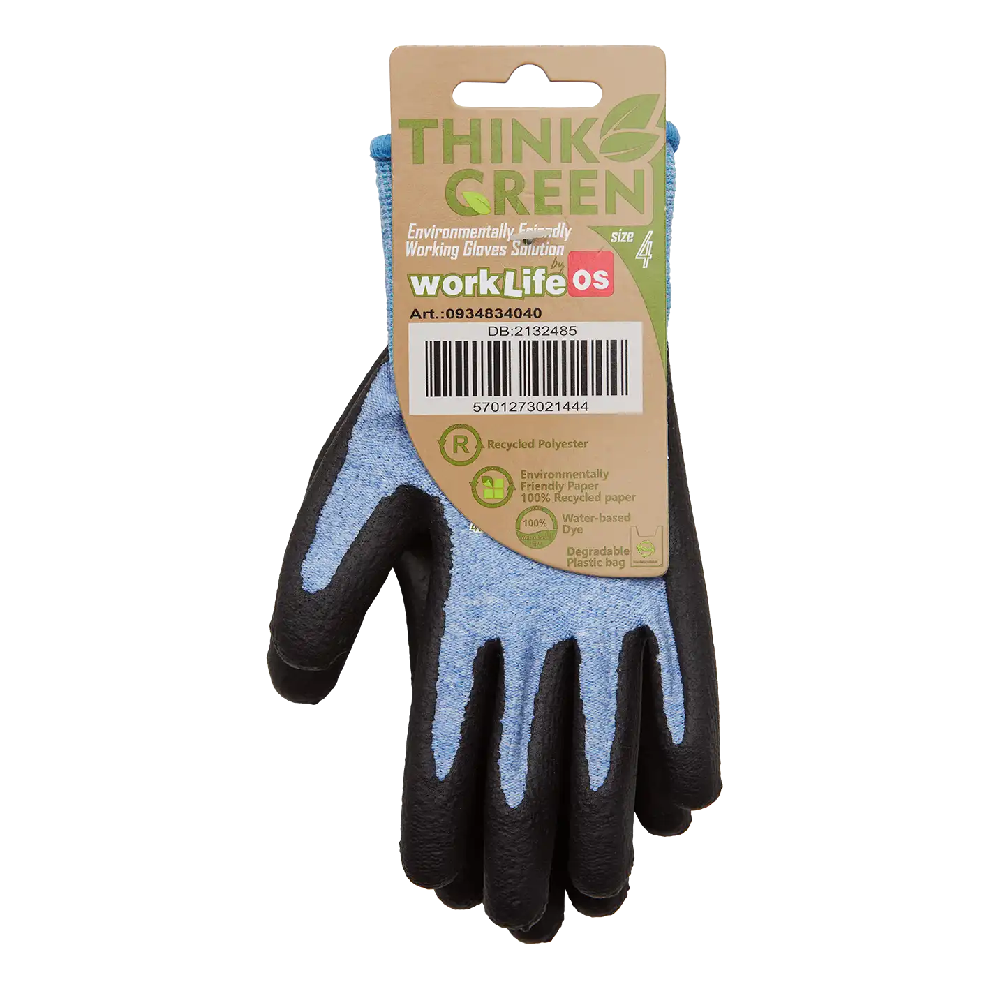 Think Green Børnehandsker Str.3 - Blå