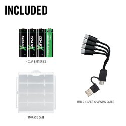 Coast AA usb-c genopladelig batteri