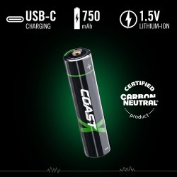 Coast AAA usb-c genopladelig batteri