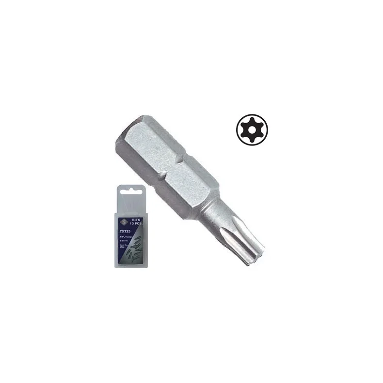 10 stk BATO 1/4" Bits TXT 30 x 25mm med hul