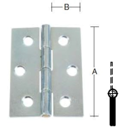 Elgalvaniseret kanthngsel fast tap 76 mm