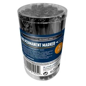 Lyra duo permanent marker sort - 36 stk