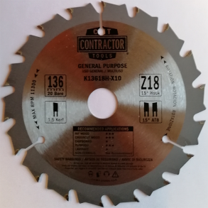 Hm rundsavklinge 136x20 mm td.18