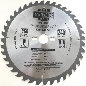 CMT Contractor rundsavklinge 250x30 mm 40 tands