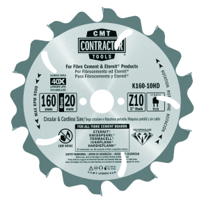 CMT diamantklinge til eternit 160x20 mm 10 td