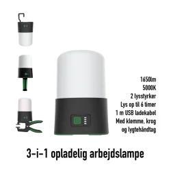 LED arbejdslampe 3 i 1