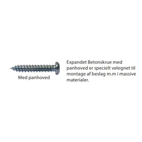 Expandet betonskrue 7,5x42 pan.