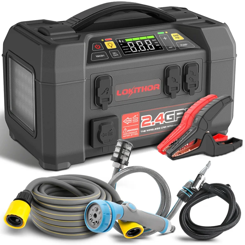 Lokithor AW401 5-i-1 jumpstarter/vandpumpe