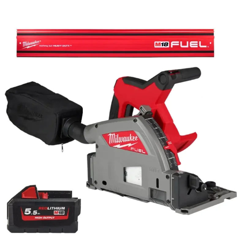 Milwaukee Dyksav + skinne + batteri M18FPS55-551P+