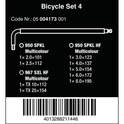 Wera cykelst set 4 - 9 vinkelngler (05004173001)