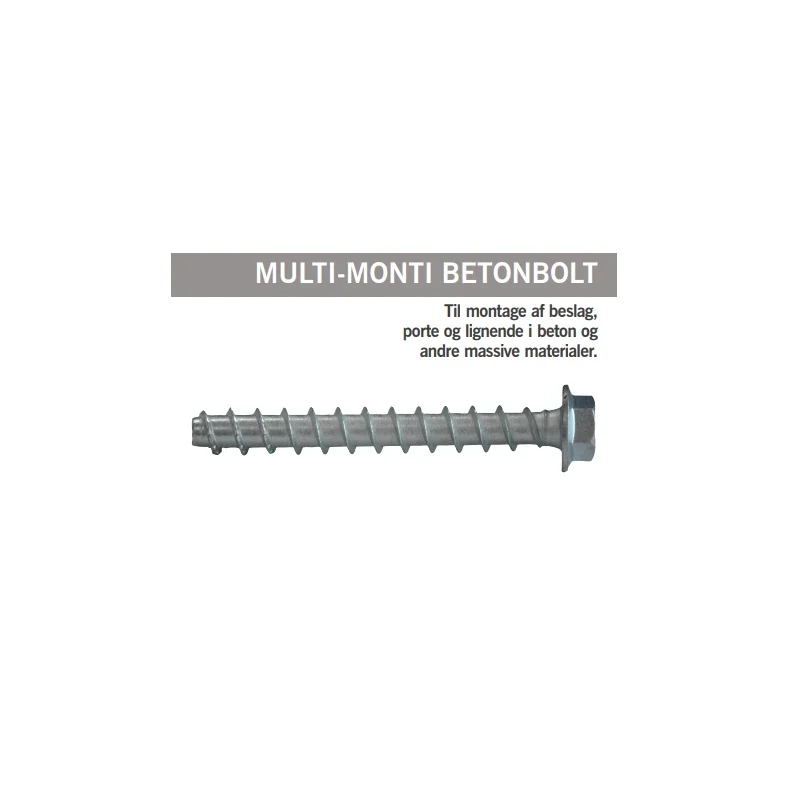 Multi-Monti+ bolt 10x80mm med flange