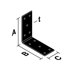 Design sort serie let vinkel 93x93x40 - 3,0 mm