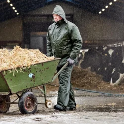 ELKA Regnjakke Dry Zone PU Oliven Str.M