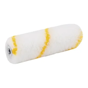 Malerulle 100 mm - hvid med gul stribe