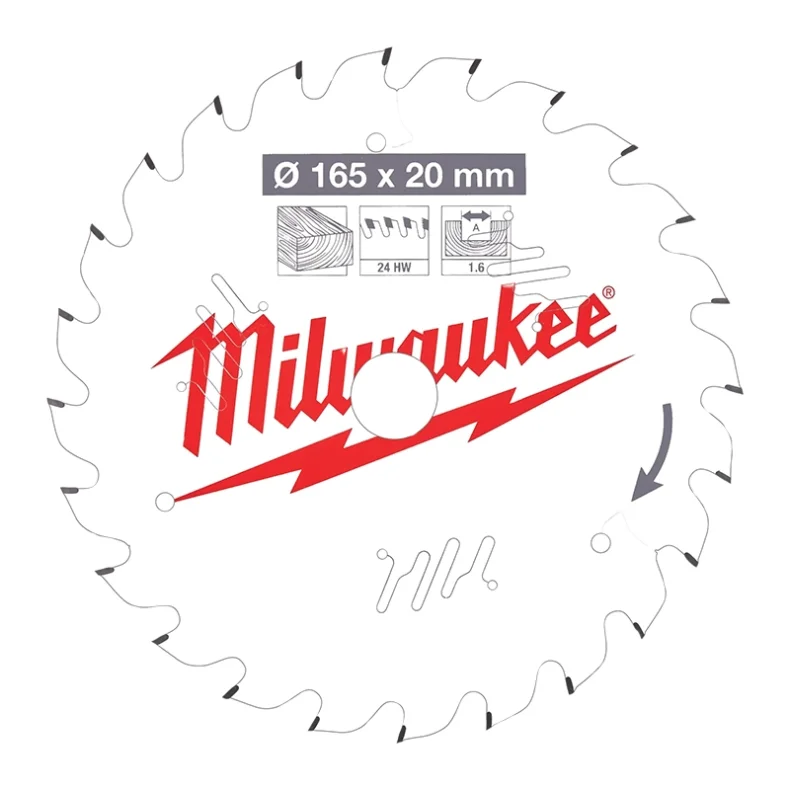 Milwaukee hm klinge 165x20 mm 24 tands 4932471931