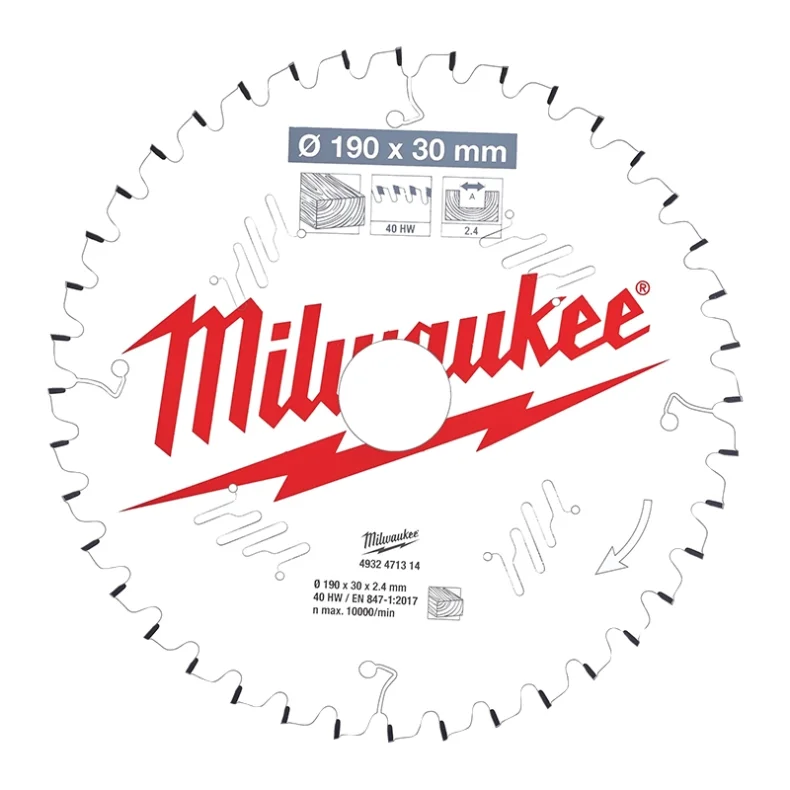Milwaukee hm klinge 190x30 mm 40 tands 4932471314