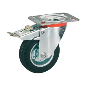 Transporthjul drejl. 80x25mm m/rulleleje og bremse